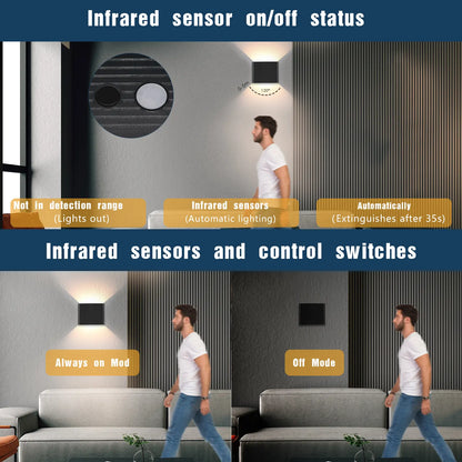 Rechargeable Wall Light with Motion Sensor Indoor LED Wireless Wall Lamp with Switch, 5W Wireless Wall Light USB Rechargeable Stair Light Battery, for Bedroom Living Room Hallway