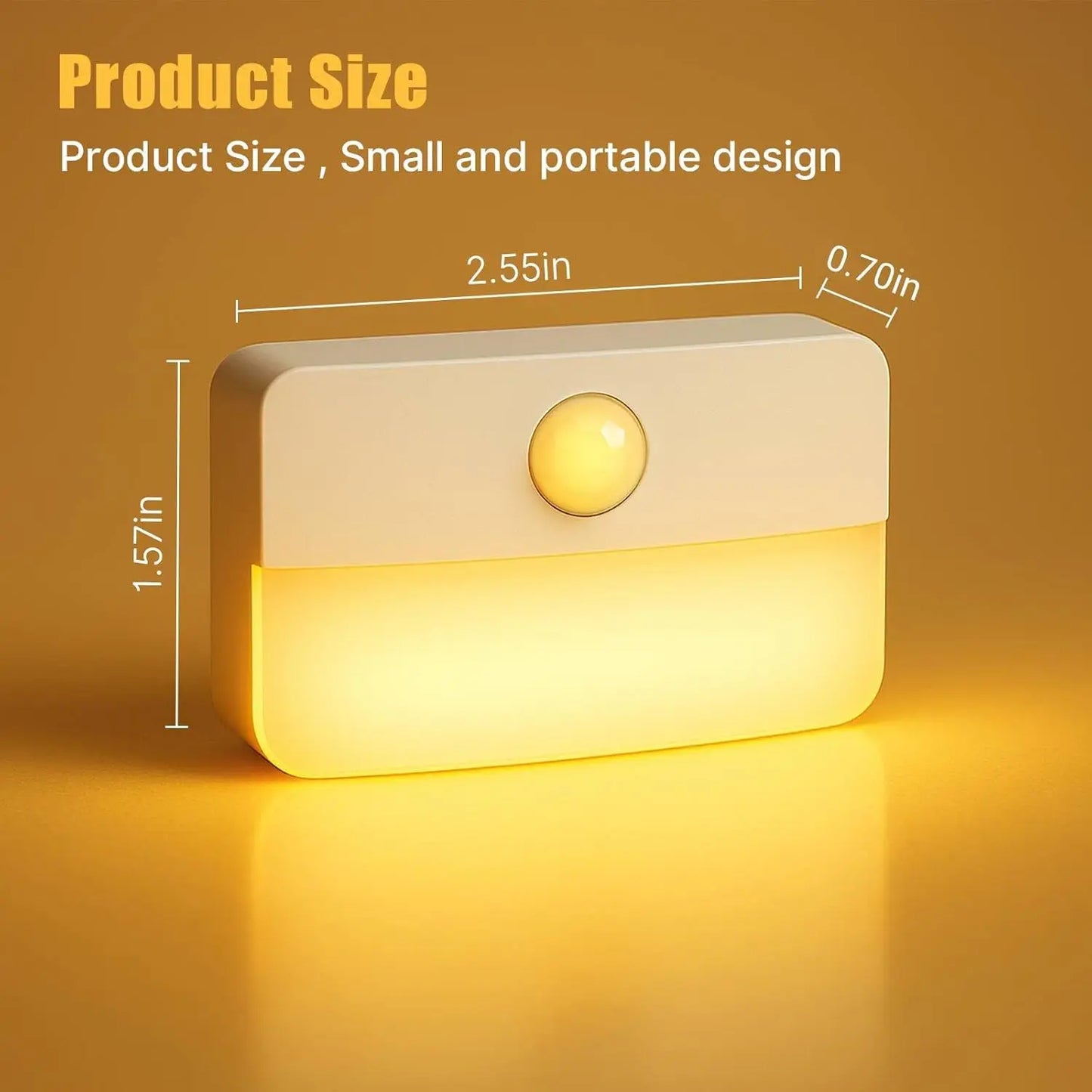 GJANSH 8 Pack Motion Sensor Stair Light for Indoor, Battery Operated Closet Lights, Wireless Stick on Anywhere Hallway Lamp, Portable Led Night Lamps for Bedroom under Cabinet Kitchen Fathersdaygift