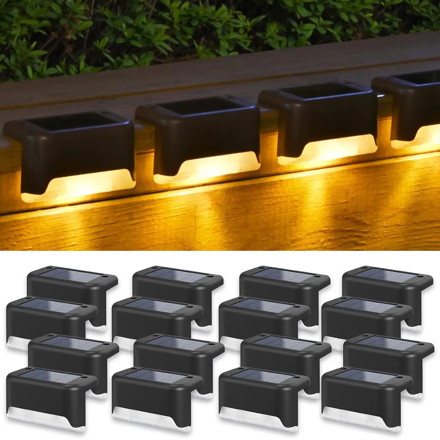 8PCS Solar Deck Lights Solar Pool Lights Waterproof Led Outdoor Decorations Solar Step Lights for Outdoor Stairs,Fence,Patio,Yard,Step Garden and Pathway Fathersdaygift