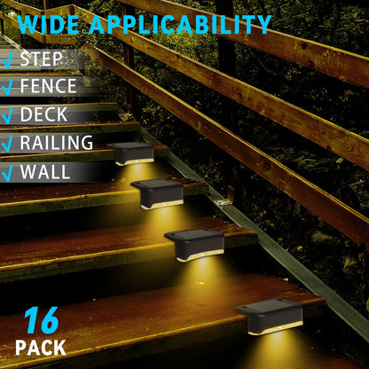 8PCS Solar Deck Lights Solar Pool Lights Waterproof Led Outdoor Decorations Solar Step Lights for Outdoor Stairs,Fence,Patio,Yard,Step Garden and Pathway Fathersdaygift