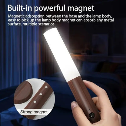 USB Rechargeable LED Night Light, Magnetic Wall Light, Motion-Sensor Night Light, Wireless Stair Light, Indoor Wooden Wall Light, Decorative Night Light, Dimmable Night Light, Ambient Lighting, Home Night Lamp, Motion Activated for Hallway Stairs