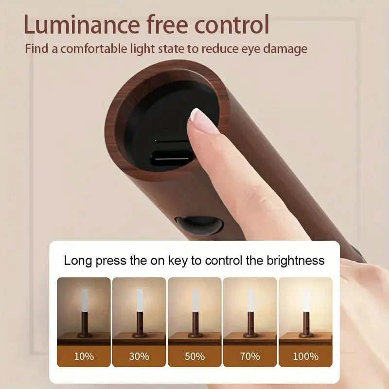 USB Rechargeable LED Night Light, Magnetic Wall Light, Motion-Sensor Night Light, Wireless Stair Light, Indoor Wooden Wall Light, Decorative Night Light, Dimmable Night Light, Ambient Lighting, Home Night Lamp, Motion Activated for Hallway Stairs