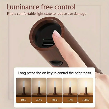 USB Rechargeable LED Night Light, Magnetic Wall Light, Motion-Sensor Night Light, Wireless Stair Light, Indoor Wooden Wall Light, Decorative Night Light, Dimmable Night Light, Ambient Lighting, Home Night Lamp, Motion Activated for Hallway Stairs