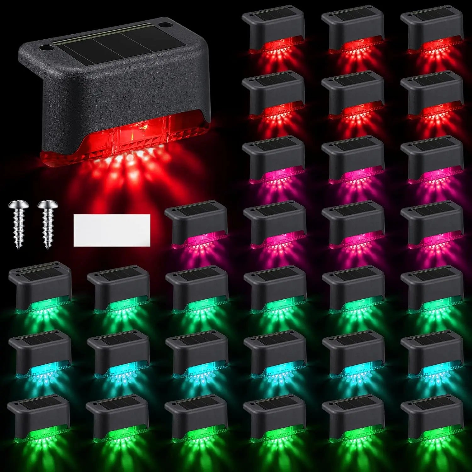 8PCS Solar Deck Lights Solar Pool Lights Waterproof Led Outdoor Decorations Solar Step Lights for Outdoor Stairs,Fence,Patio,Yard,Step Garden and Pathway Fathersdaygift