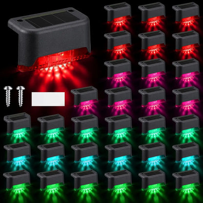 8PCS Solar Deck Lights Solar Pool Lights Waterproof Led Outdoor Decorations Solar Step Lights for Outdoor Stairs,Fence,Patio,Yard,Step Garden and Pathway Fathersdaygift