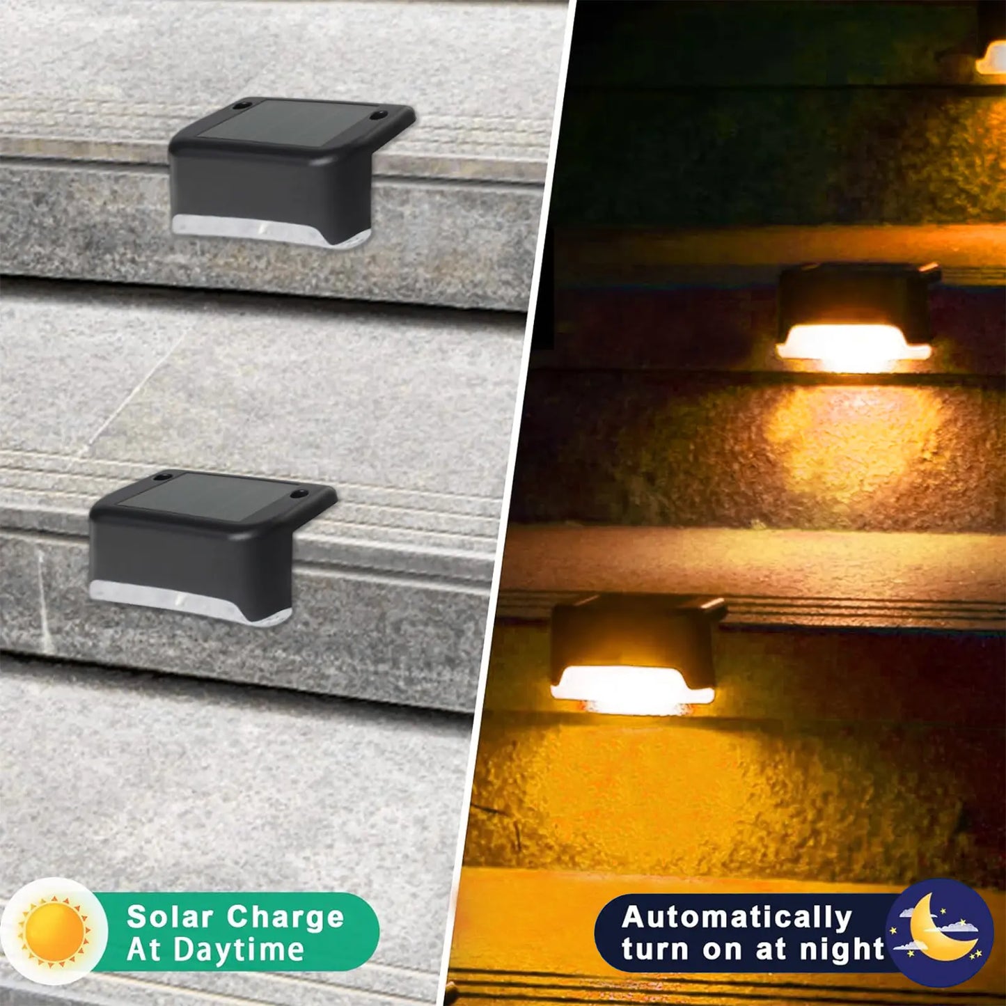 8PCS Solar Deck Lights Solar Pool Lights Waterproof Led Outdoor Decorations Solar Step Lights for Outdoor Stairs,Fence,Patio,Yard,Step Garden and Pathway Fathersdaygift